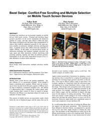 Bezel Swipe: Conflict-Free Scrolling and Multiple Selection on Mobile Touch Screen Devices